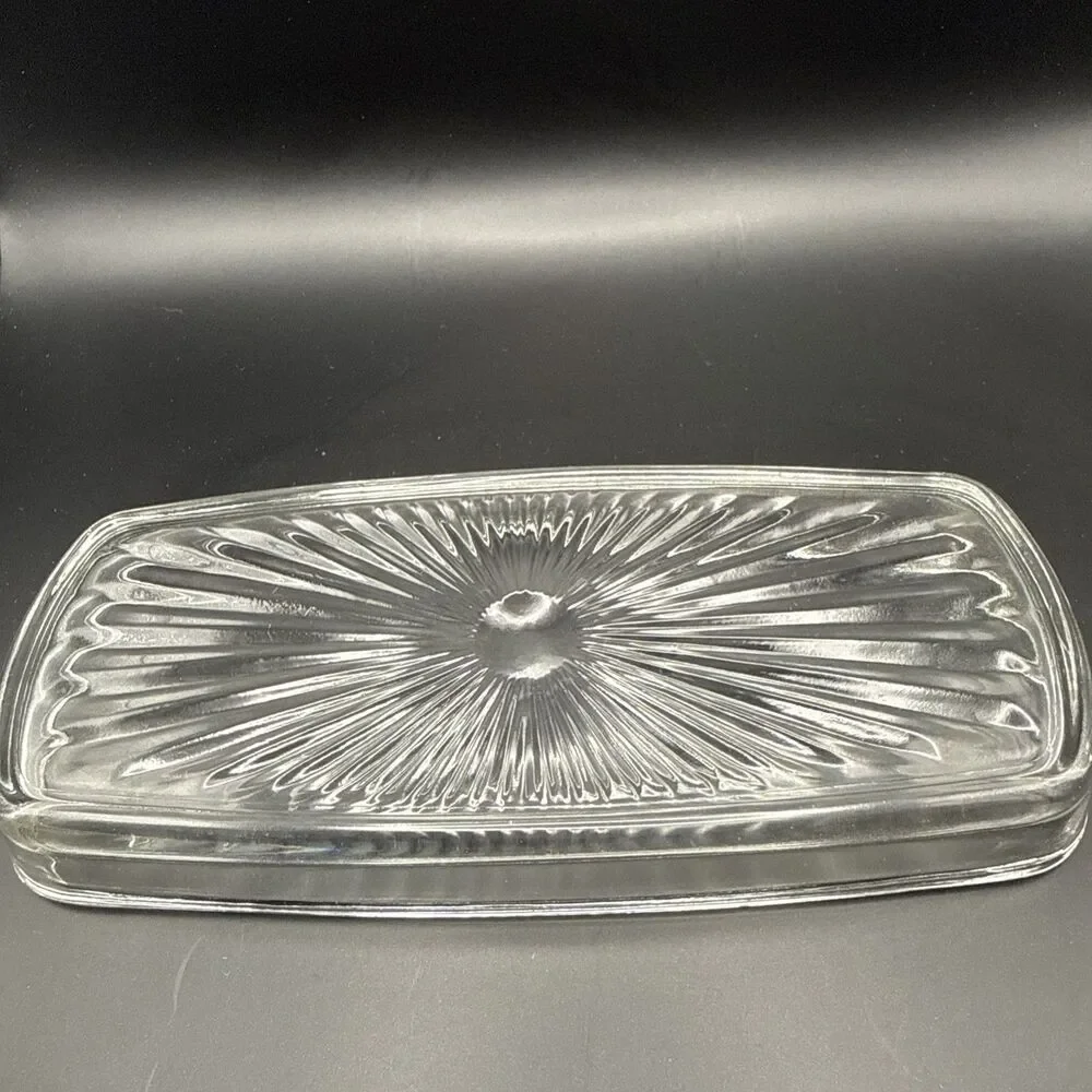 3 Piece Stainless Steel Covered Butter Dish Glass Insert/lid Mid century Modern